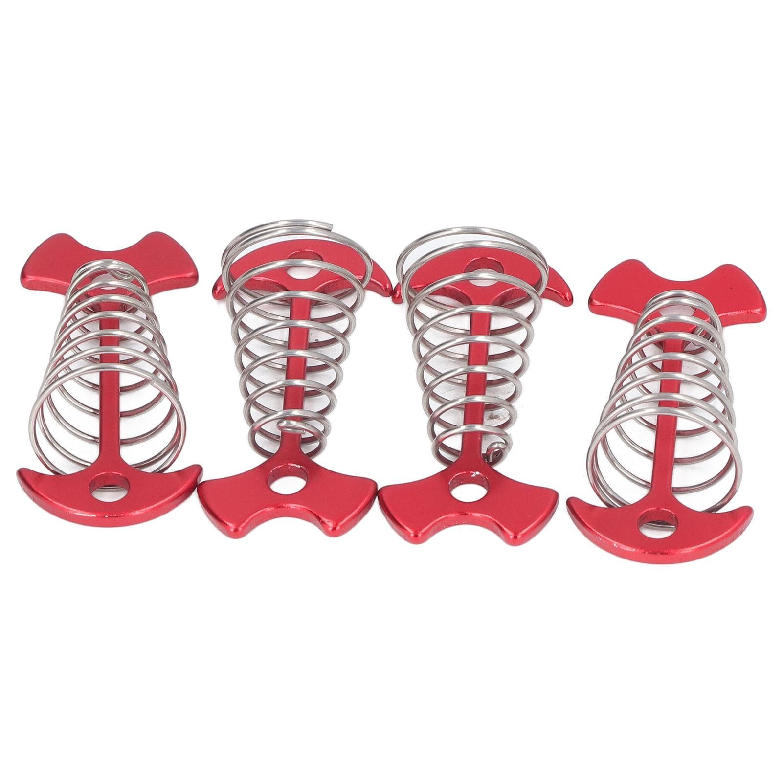 4pcs Fishbone Tent Nails Aluminum Alloy Stainless Steel Extended Plank Floor Canopy Stakes with red