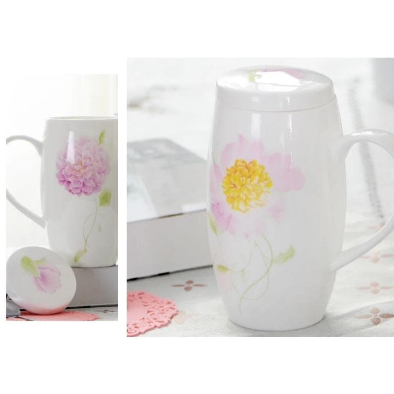 700ML, bone china big coffee mug, ceramic tumbler tea time, large mug christmas cup gift, porcelain big mug, enamel cup 601-700ml