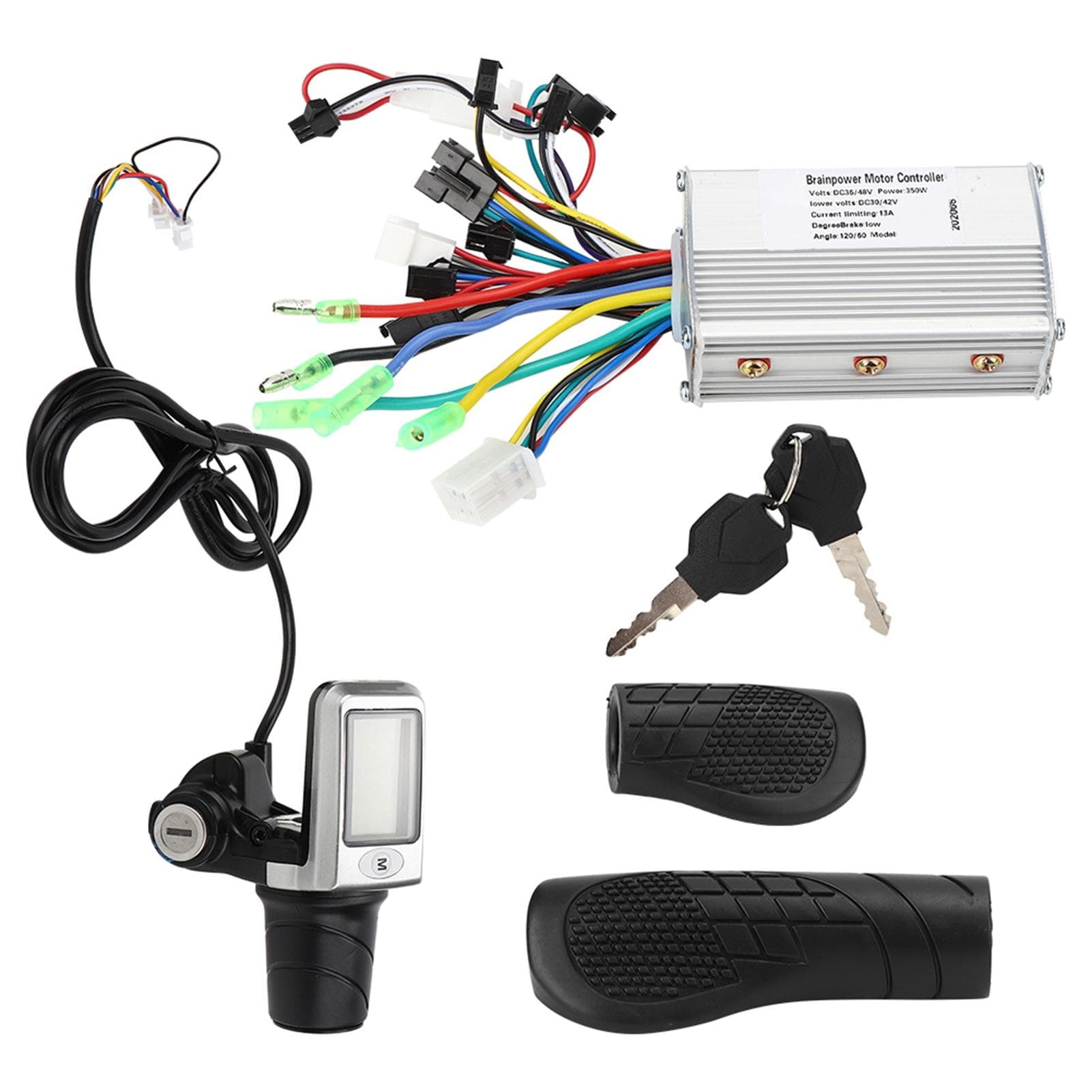 2 in 1 Electric Bicycle Electric Scooter Controller LCD Split Meter Throttle Grip Set