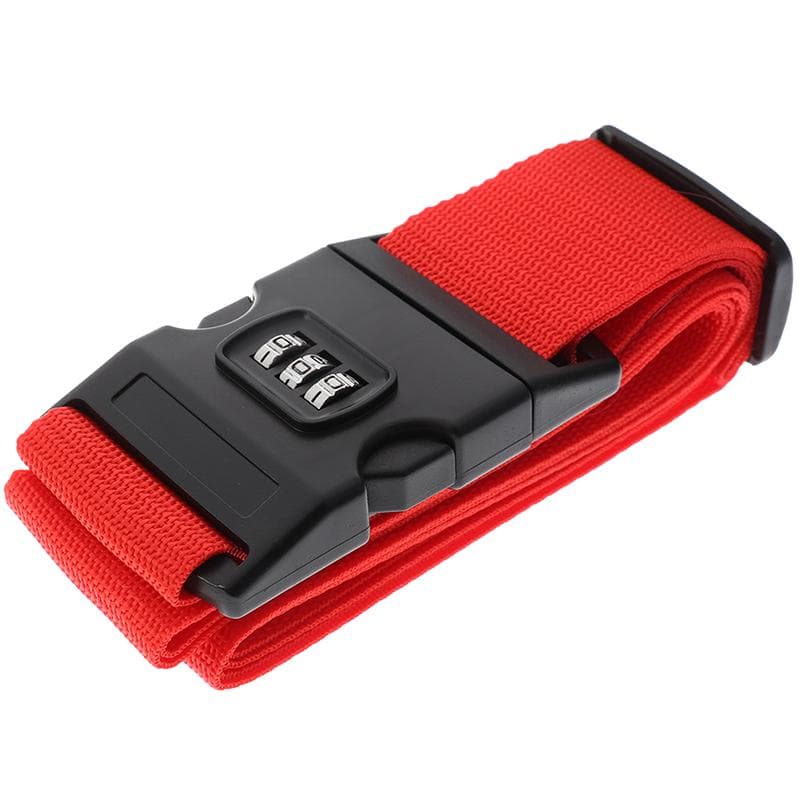 1Pc Travel Luggage Suitcase Secure Lock Durable Nylon Packing Strap Belt red