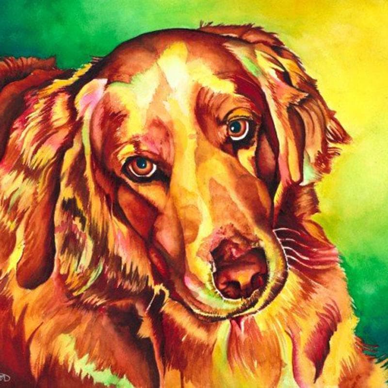 5D Diy Daimond Painting Cartoon Dog Diamond Painting Round Rhinestones Animals 30X30CM
