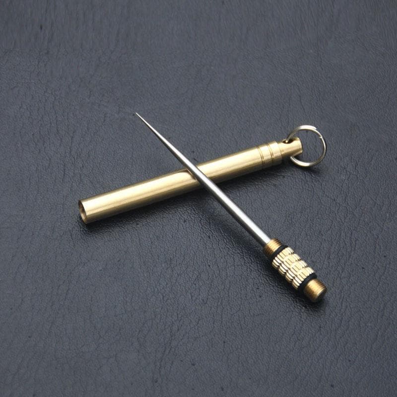 TC4 Titanium Alloy Integrated Toothpick Convenient Tooth Pick God Instrument Brass Barrel Multifunctional Fruit Pick