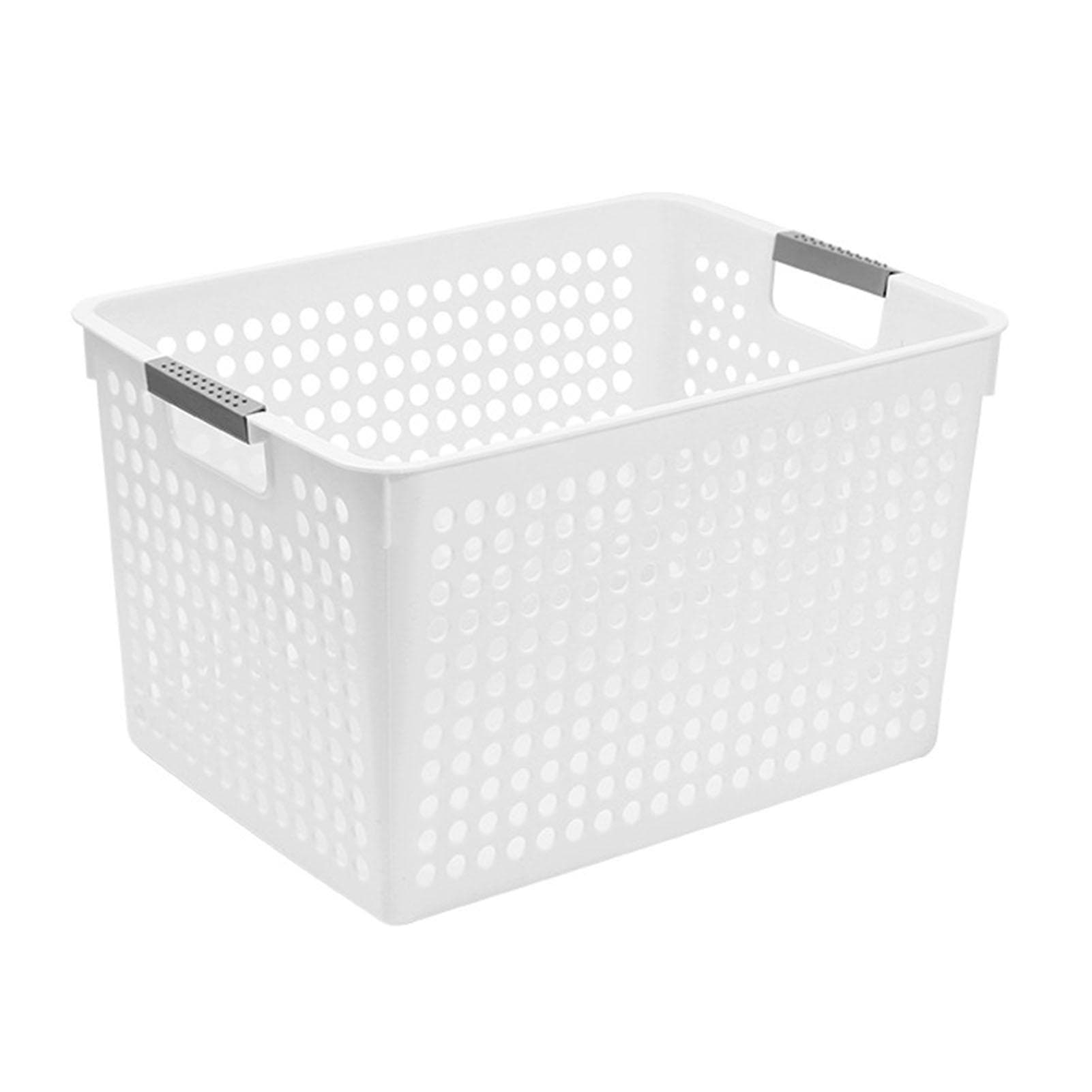 Storage Bin Plastic Basket Desktop Snack Toy Organizer Storage Box with Handle for Pantry Kitchen
