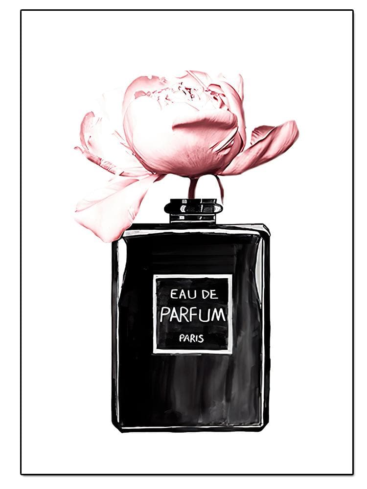 Fashion Luxury Coco Perfume Bottle Canvas Painting Nordic Flower Poster Print Wall Picture Modern Girl Room Decor Quadro Cuadros 21x30cm No Frame