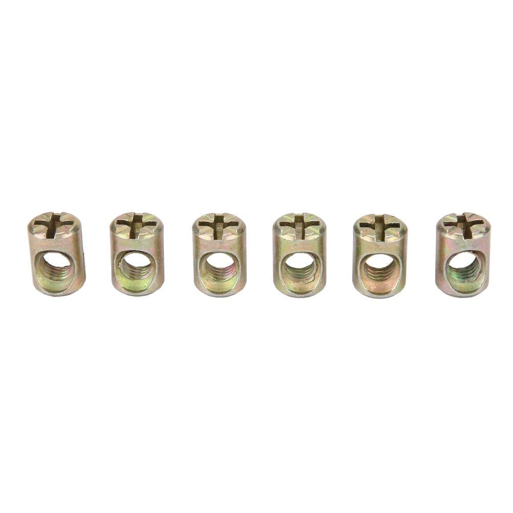 30pcs M6 Furniture Barrel Nut Dowel Cabinet Connectors Embedded Nuts Fasteners
