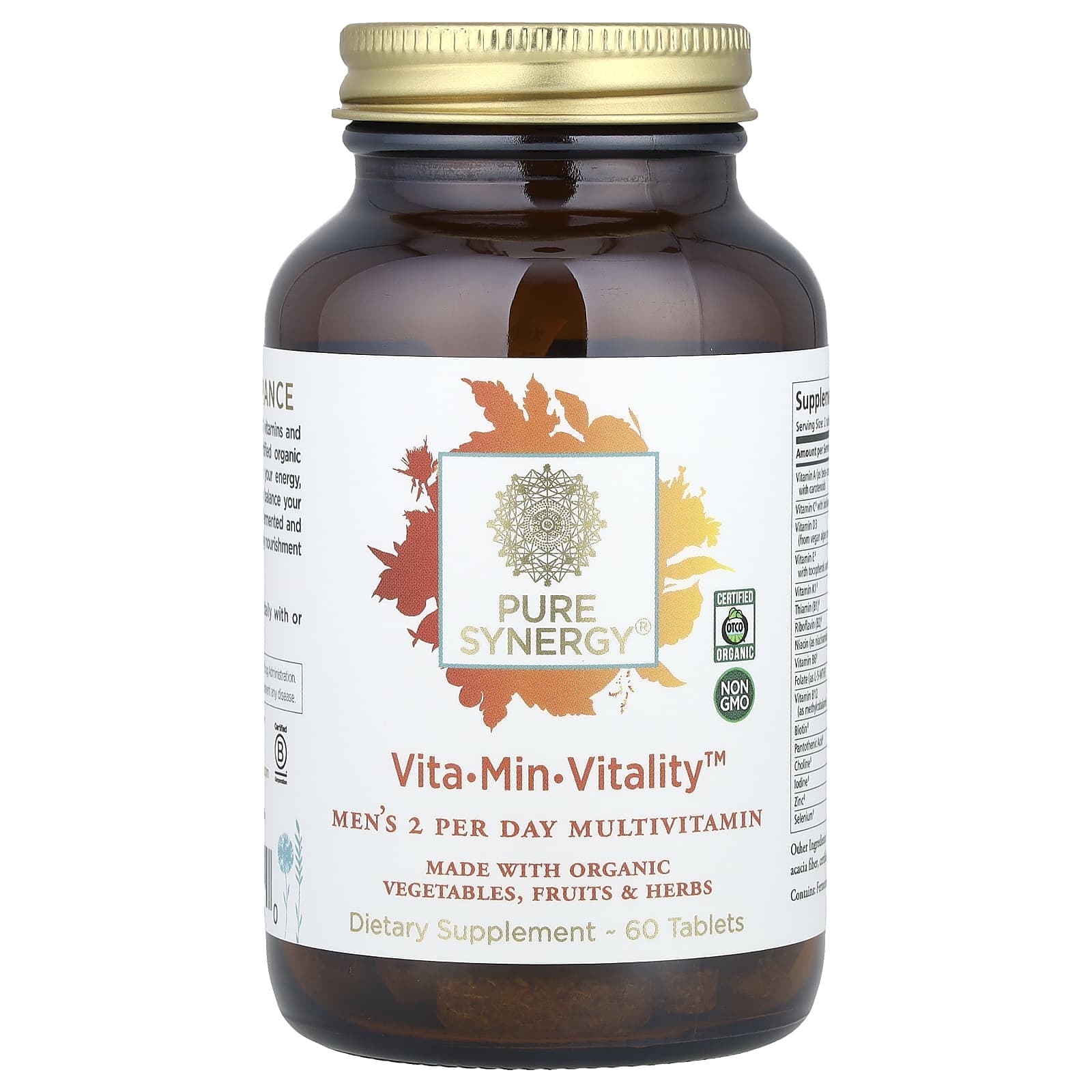 Pure Synergy, Vita-Min-Vitality™, Men's 2-Per-Day Multivitamin, 60 Tablets