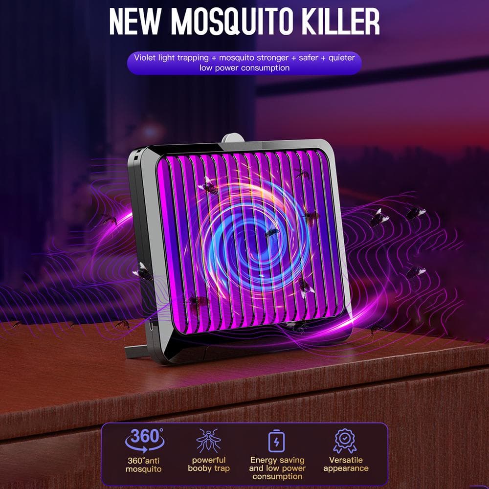 Electric Insect Killer USB-Powered Indoor Fly Trap with 6 Replacement Stickers Silent Energy-Saving