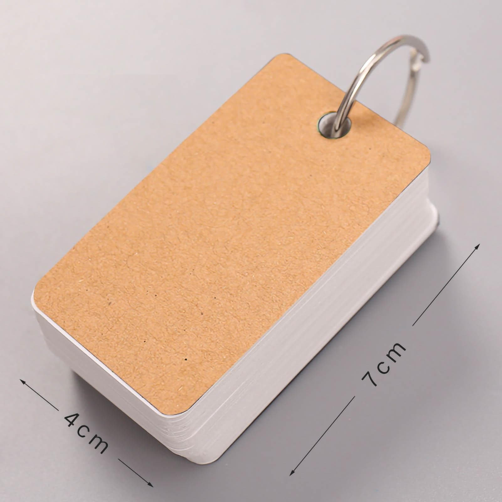 Thicken Blank Flashcards Portable Message Note Business Card with Binder Ring for StudyingKraft