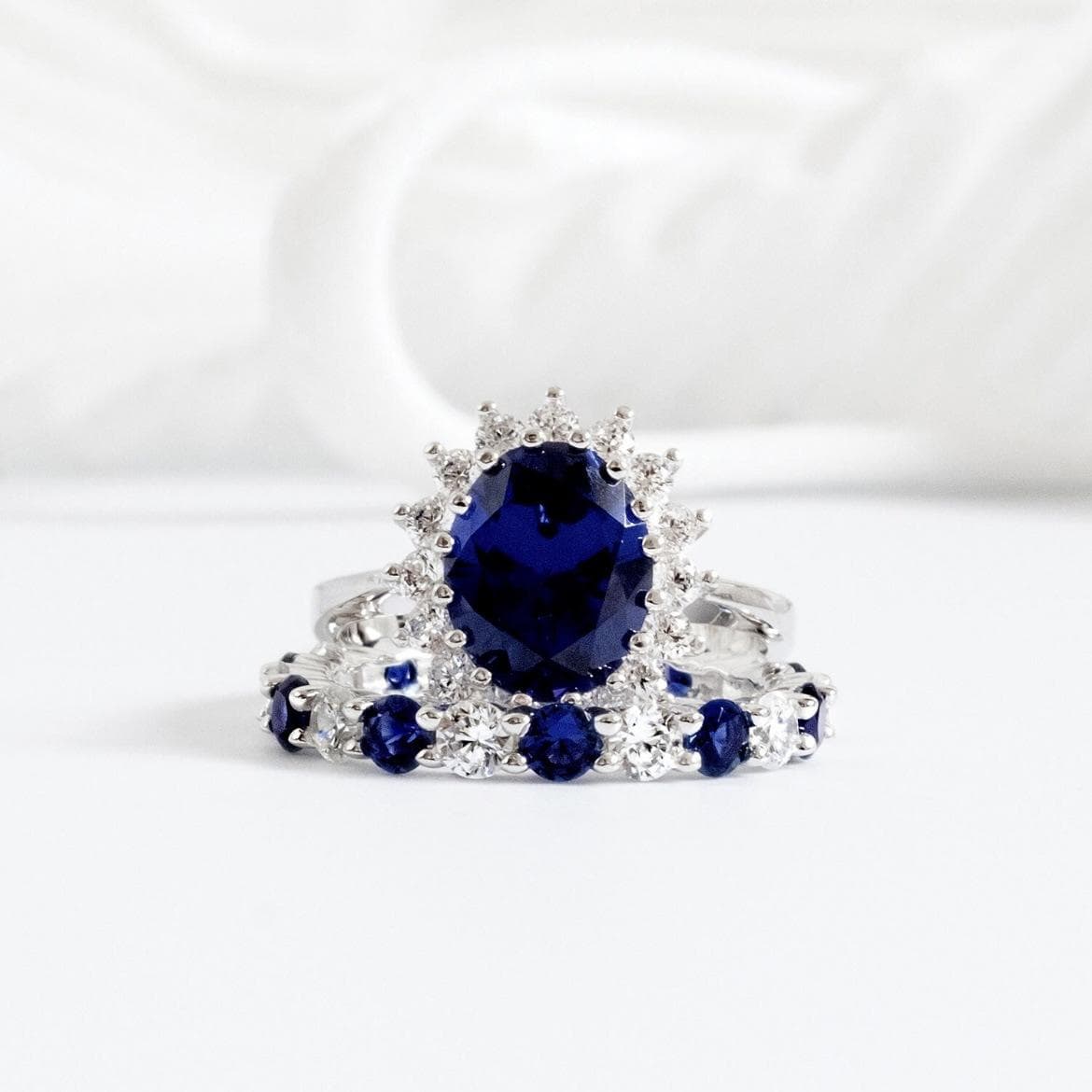 Sapphire Ring Ladies Ring Internet Celebrity Jewelry No. 10