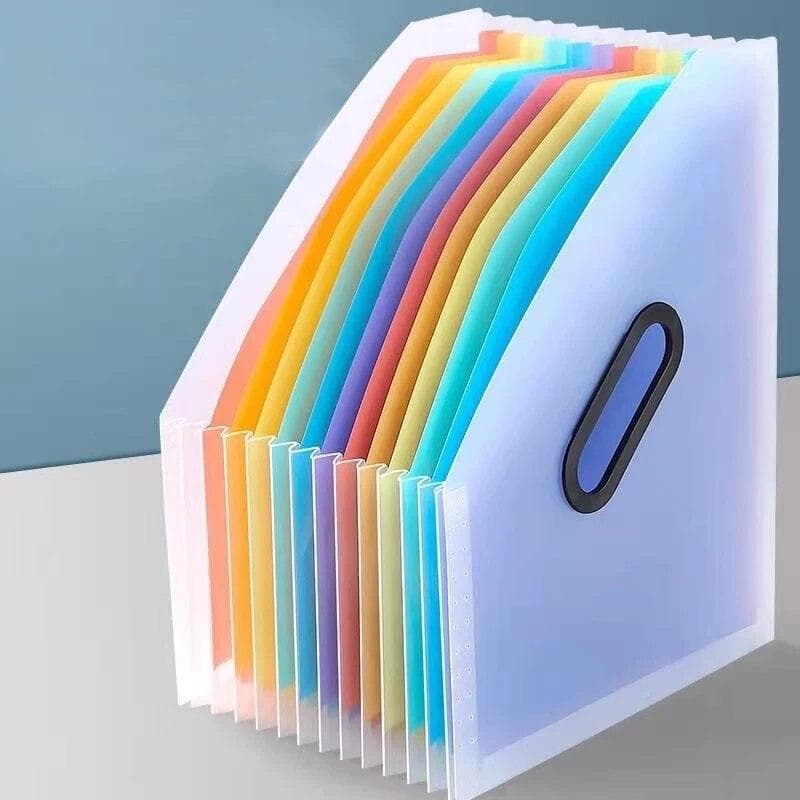 1pc Vertical Portable Folder Expandable Organ Bag Multi-layer Student Specific Paper Organizer Office Files Available multicolour