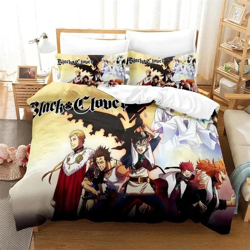 3D Printed Anime Black Clover Bedding Sets exquisite bed supplies set duvet cover bed comforter set luxury birthday gift 70x133cm 2pcs