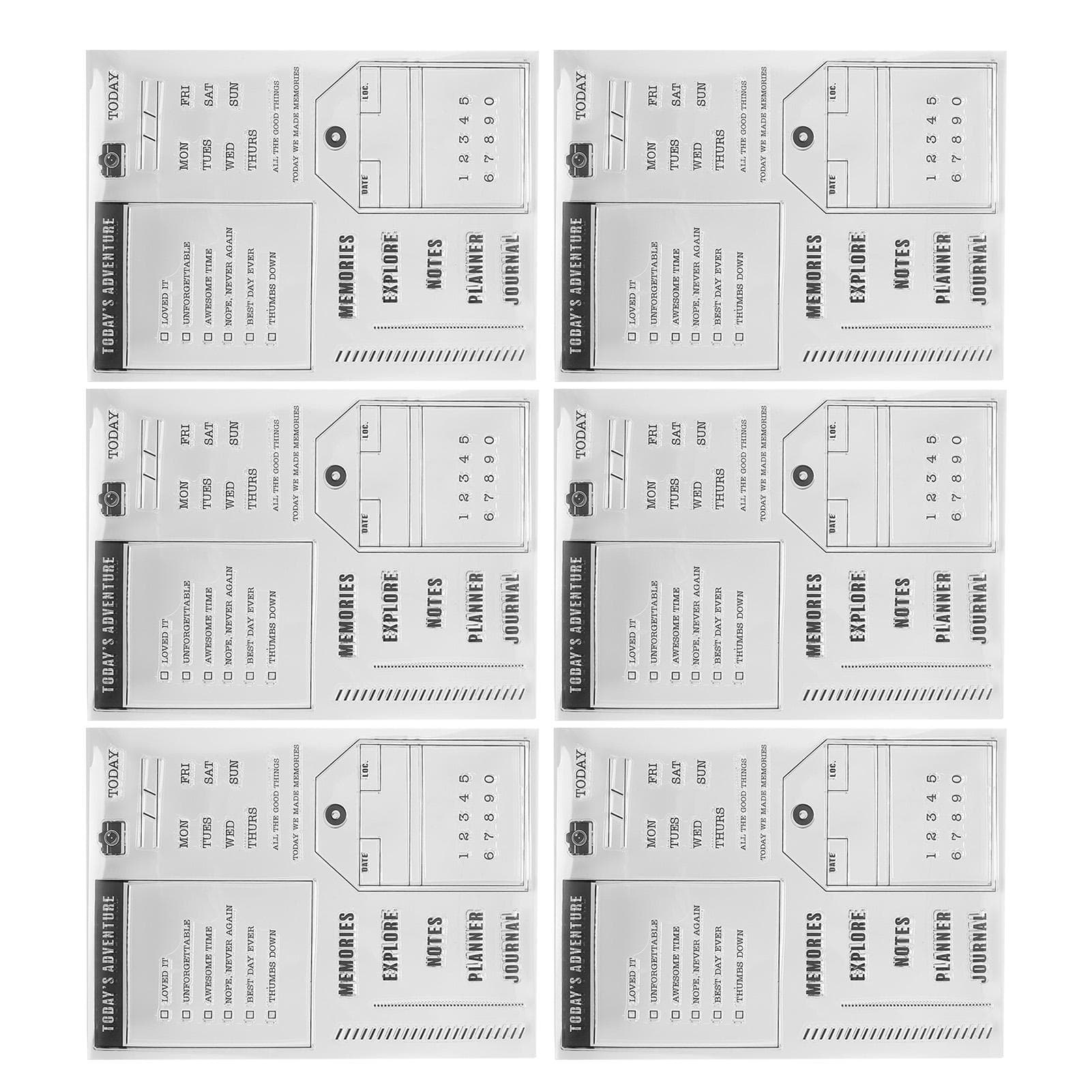 6PCS Clear Stamp Decorative Stamps for Card Making DIY Scrapbooking Album Paper Crafts T1993