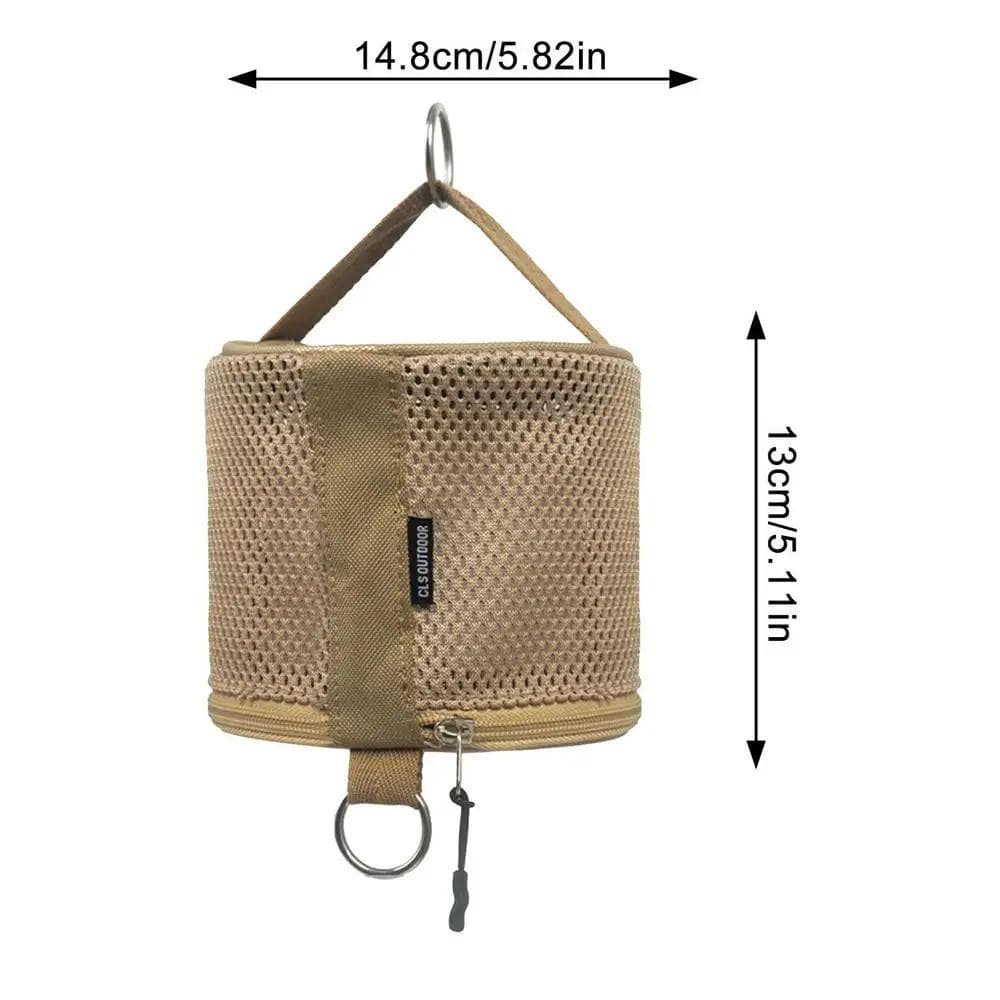 Outdoor Camping Tissue Case Roll Paper Storage Bag With Hook Portable Tissue Holder Tent Hanging Napkin Holder Camping Supplies khaki