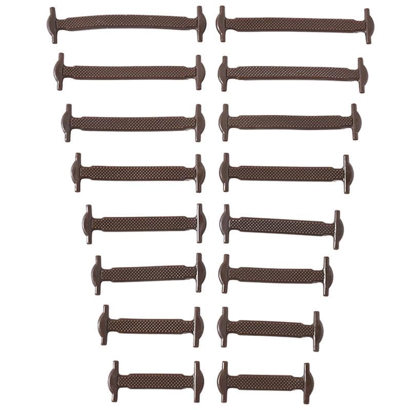 16Pcs/lot Silicone Shoelaces No Tie Shoelaces 12 colors Elastic Lace Shoelace Creative Lazy Silicone Laces Rubber Lace brown