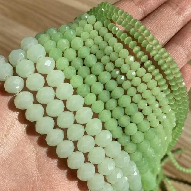 3/4/6/8mm Faceted Round Austria Crystal Beads Shiny Glass Rondelle Spacer Beads for Needlework Jewelry Making Diy Bracelet 15'' 8mm 65-68pcs Beads