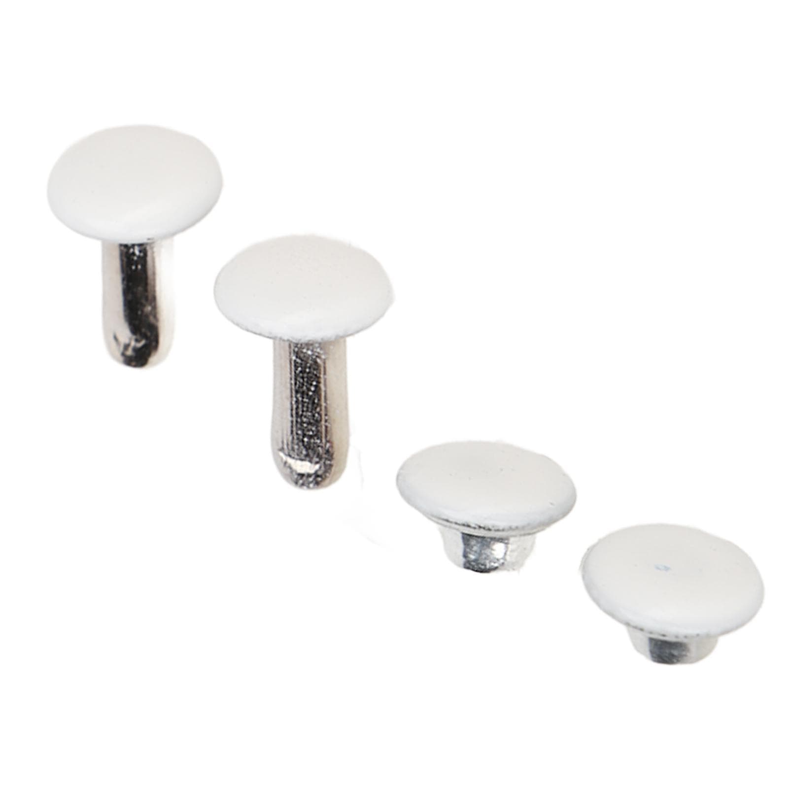 500 Sets Leather Rivets 6x8mm Iron White Round DIY Plating Process Double Cover Rivet Leather Studs
