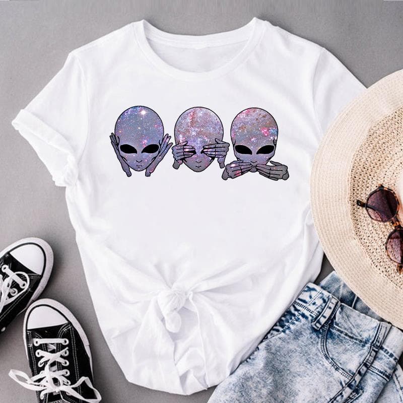 Graphic Tee Short Sleeve Coffee Love Style Trend Cute 90s Summer Top Print Ladies Female T Clothing Casual Women's Fashion T-shirt 2XL