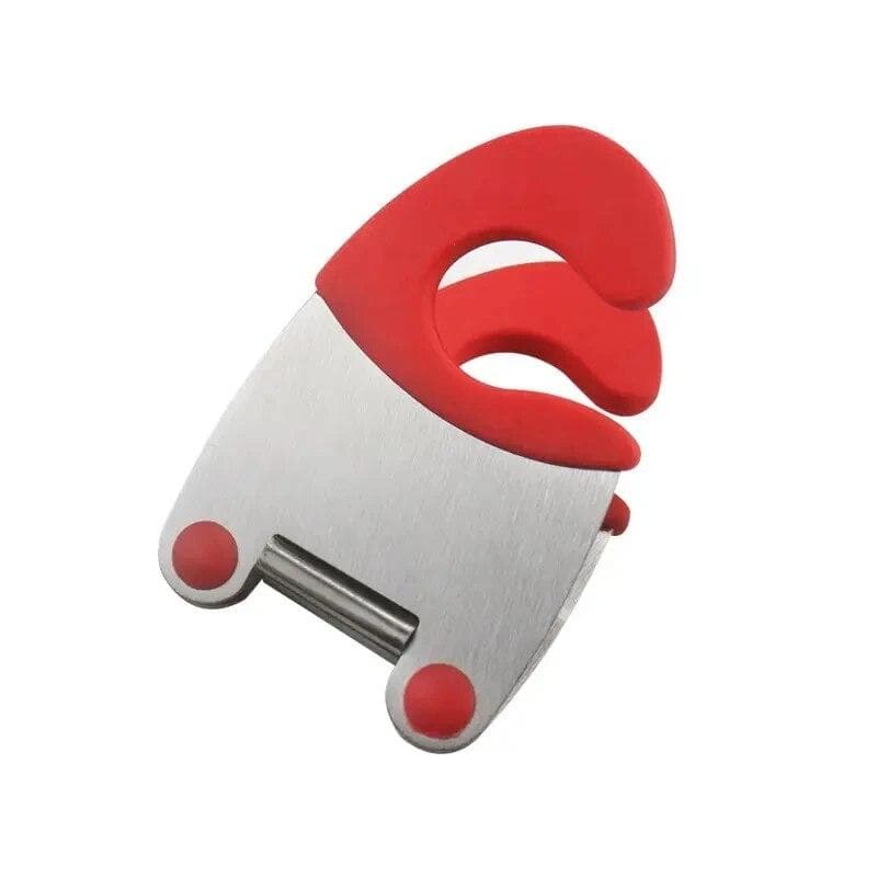 Stainless Steel Pot Spoon Holder, Anti-Scald Silicone Grip Pot Clip Holder For Spoon, Kitchenware Bowl Clip, Cooking Utensils To red