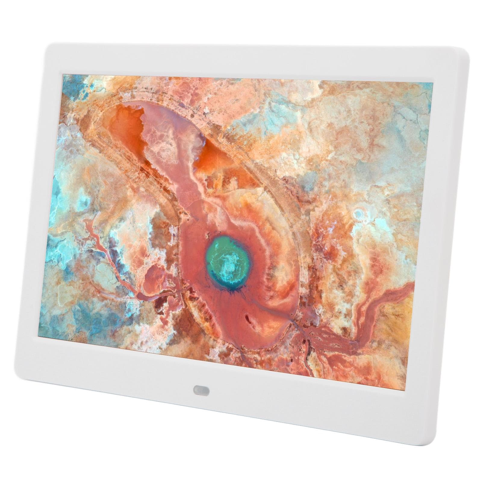 10in Digital Photo Frame WiFi Picture Frame IPS HD 1024x600 Screen Music Remote Control Calendar US Plug