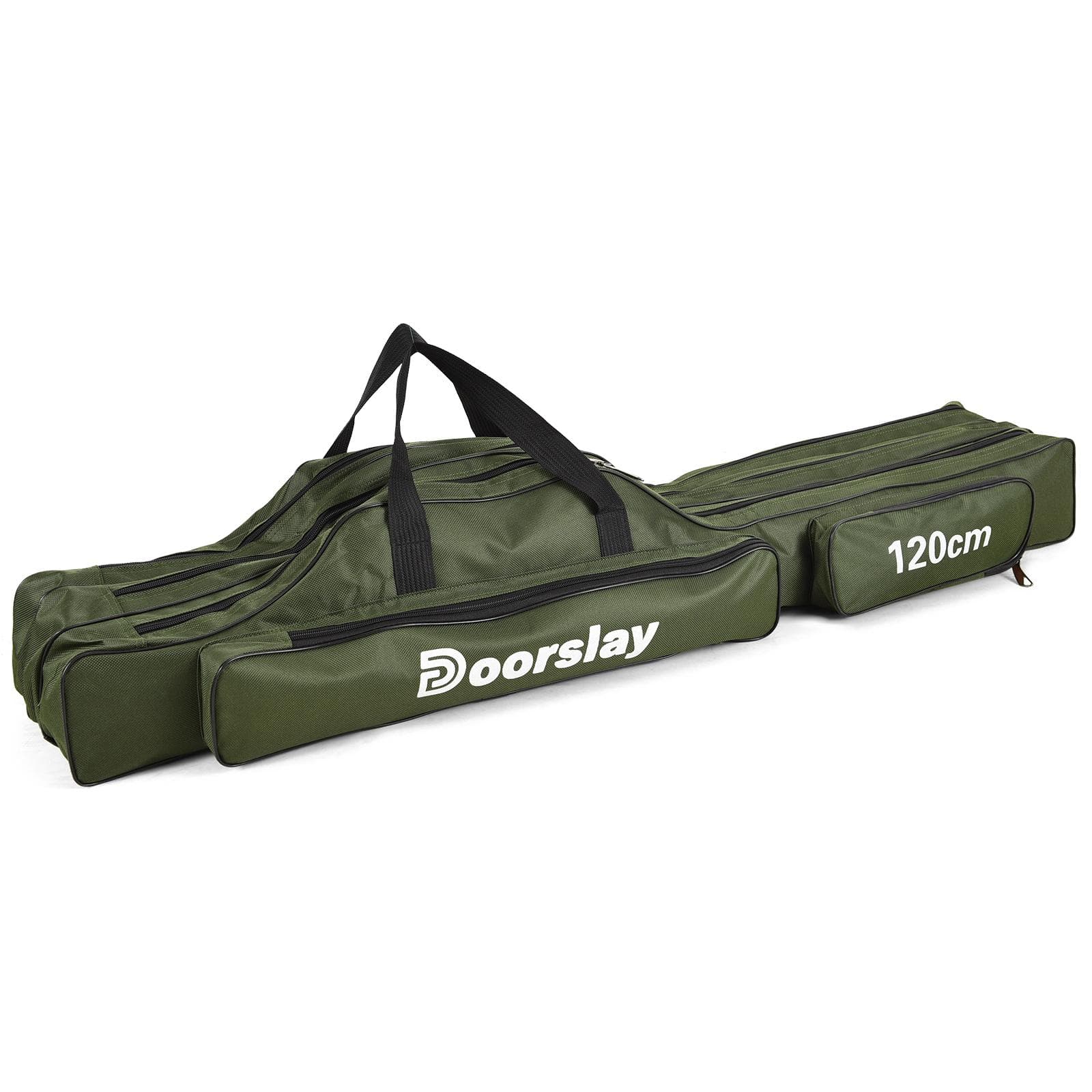 3 Layers Fishing Pole Bag Portable Folding Fishing Rod Storage Bag for Fishing Camping Hiking 120cm green