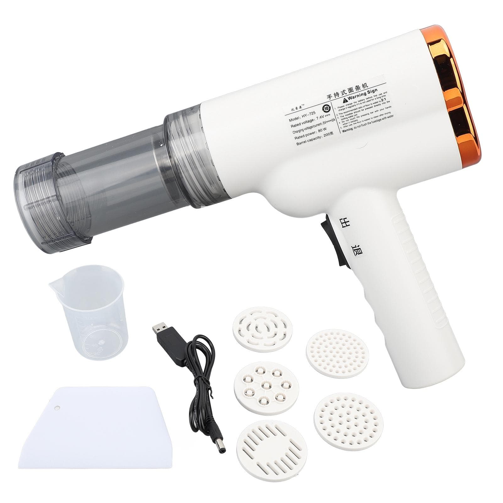 Electric Automatic Pasta Maker Labor Saving 304 Stainless Steel Handheld Pasta Noodle Making L white