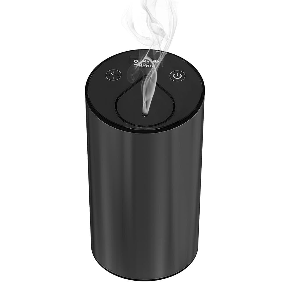 Cordless Car Essential Oil Diffuser USB Aroma Vaporizer Super Quiet Waterless Type-C & Battery black
