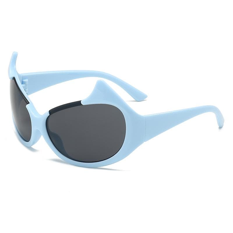 Vintage Demon Style Round Sunglasses for Women Men Circular Sun Glasses Unisex Oval Eyewear Retro Fashion Shades MULTI