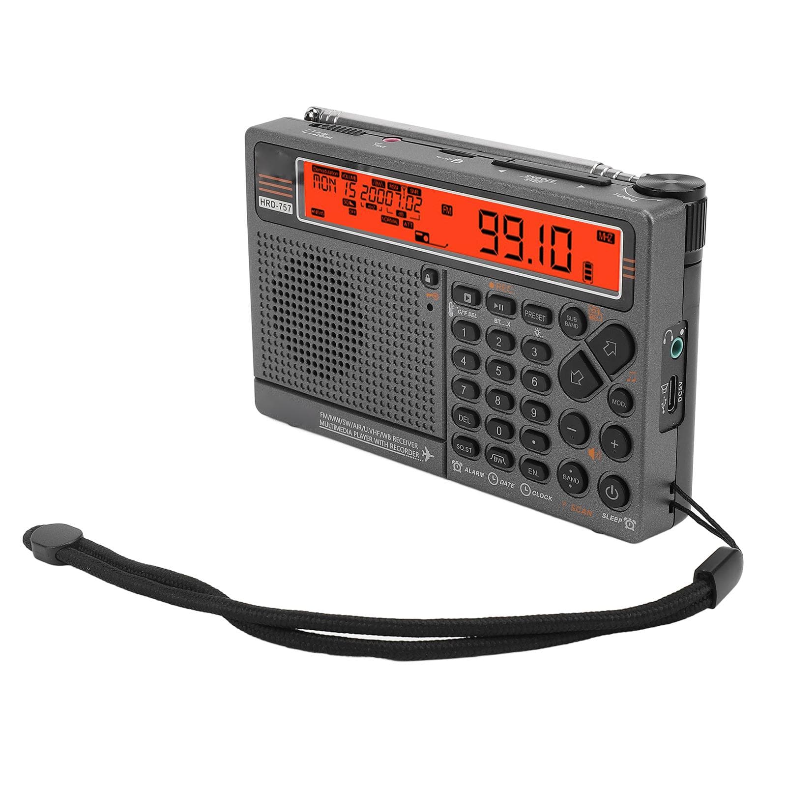 Multiband Radio SW FM MW AIR V.UHF WB Frequency Band APP Control Bluetooth Playback Digital Radio