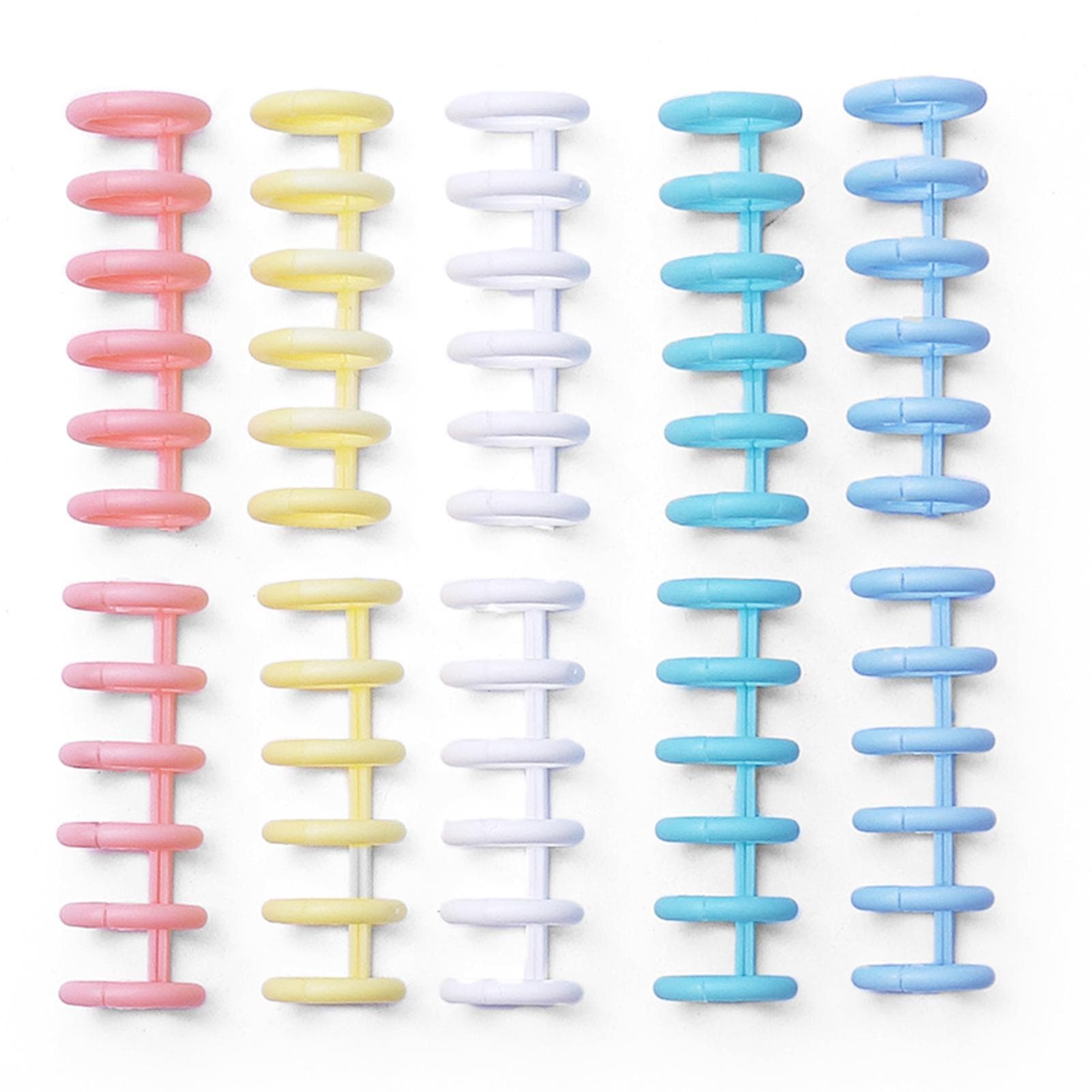 KW-trio Binding Spine Combs 6 Holes Loose Leaf Binder Album Rings for DIY Notebook Photo Album macaron color multicolour
