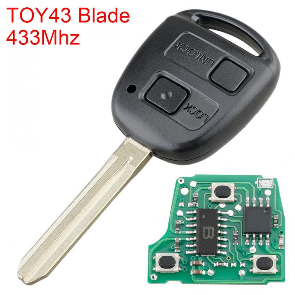 433Mhz 2 Buttons Car Remote Key Fit for Toyota RAV4 Prado Tarago Kluger Avensis 2003-2010