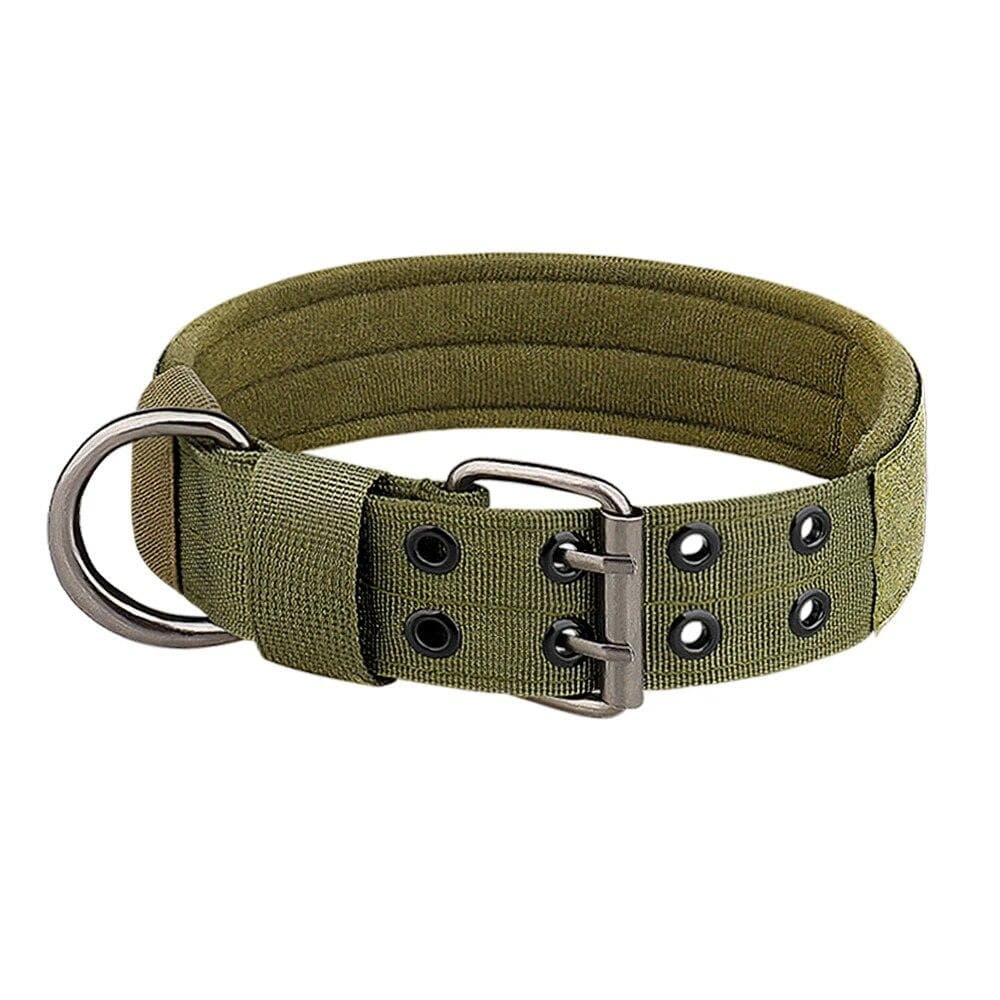 Pet Products Outdoor Tactical Dog Collar Breathability Nylon Collar Medium and Large Dog Training Neck Collar Dog Traction Rope XL green