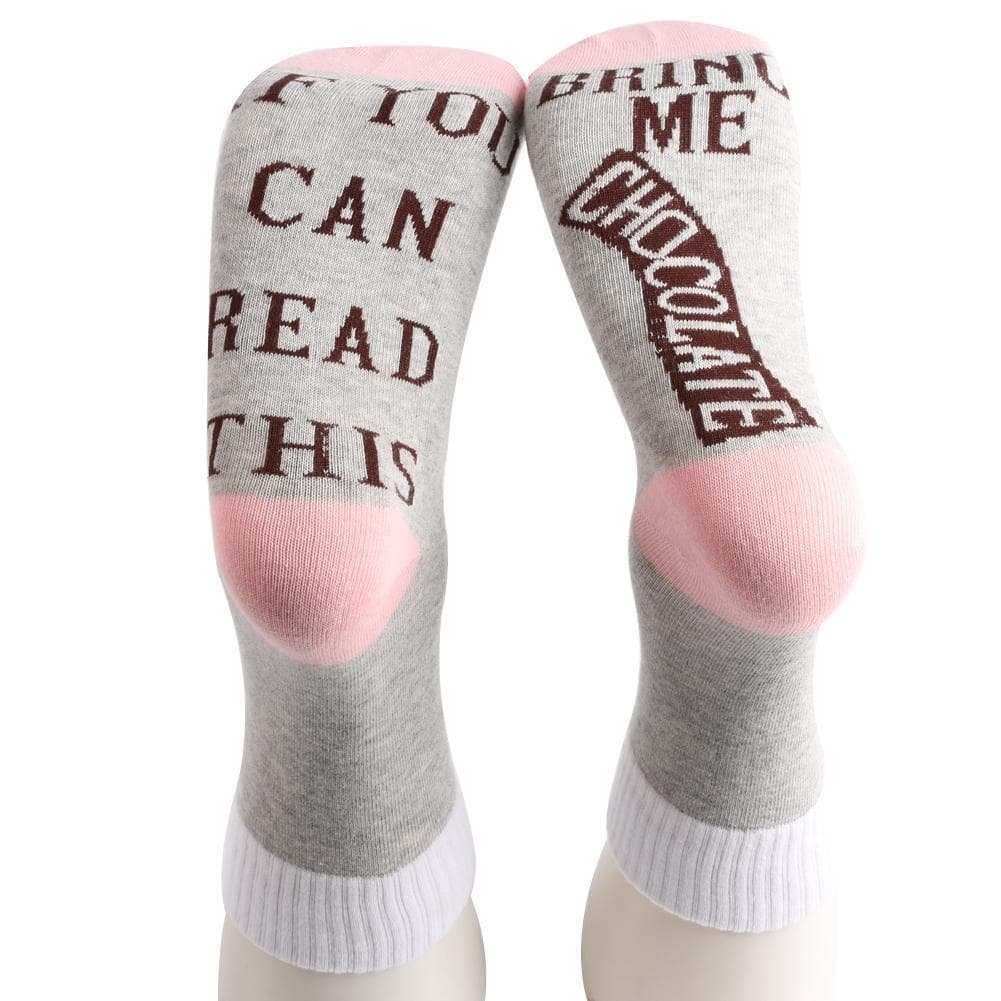 Funny Novelty Sock Unisex Funky Letter Print Design Casual Socks pink