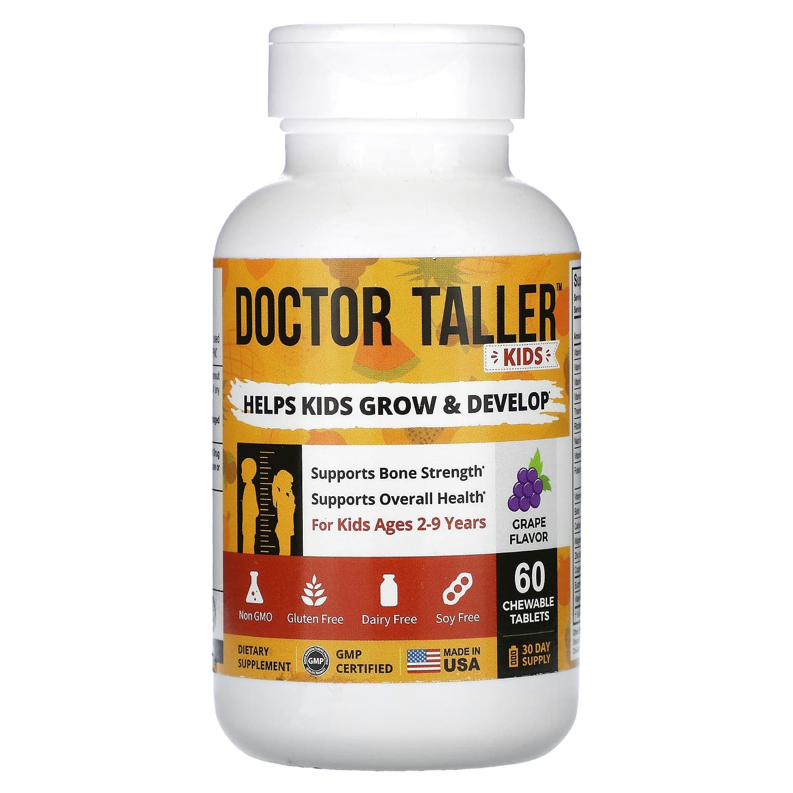 NuBest, Doctor Taller, children ages 2 to 9, grape flavor, 60 chewable tablets