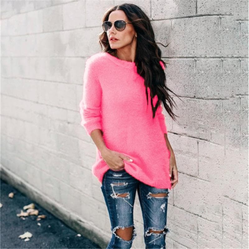 New Popular European and American Knitted Sweater Splicing Pullover Sweater Women 5XL