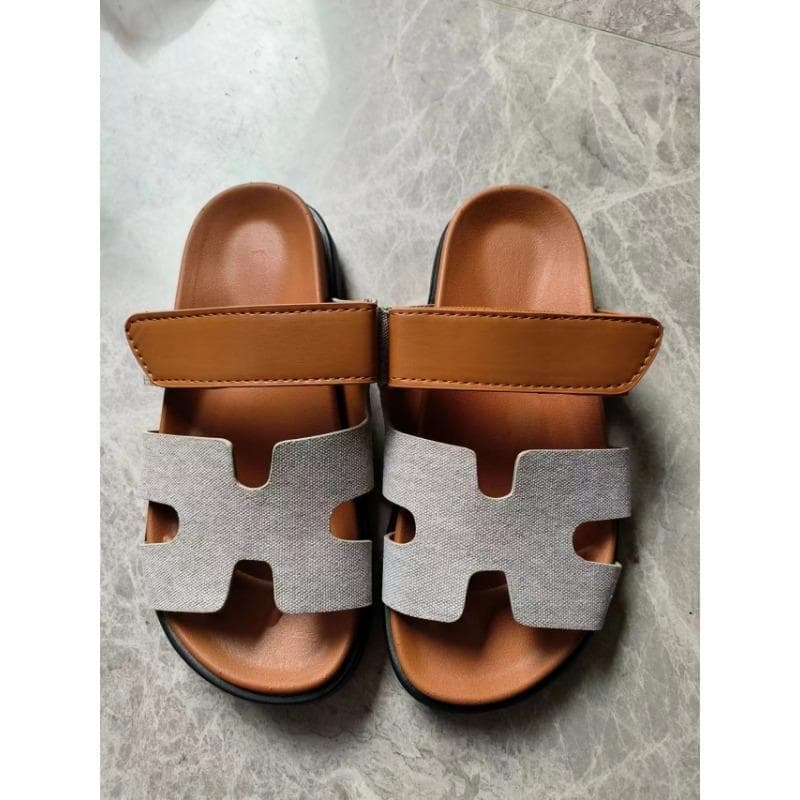 Thick Soled Sandals, Plus Size Velcro, Color Blocking, Suitable for Casual Women's Shoes, Versatile and Versatile 37 grey