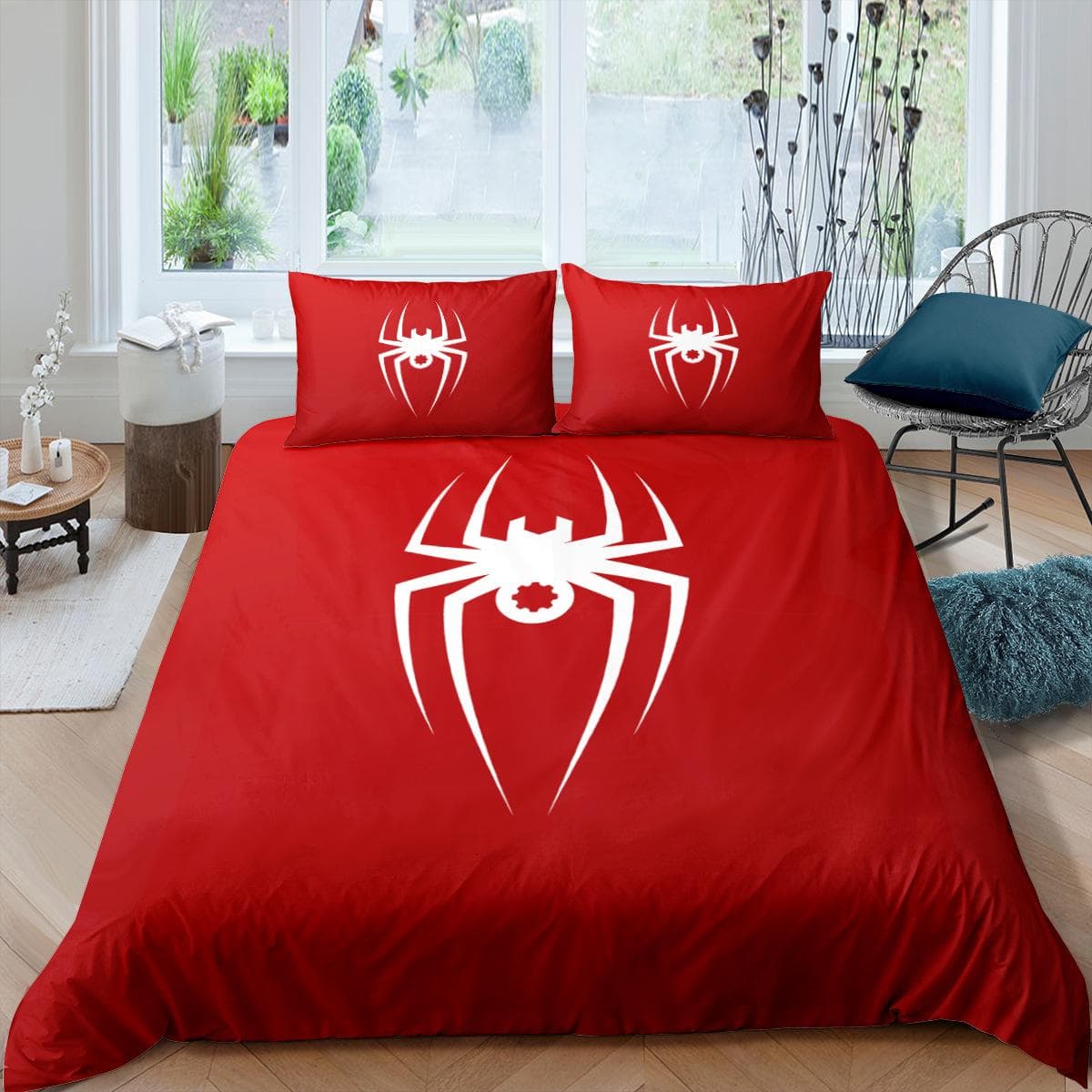 Tarantula Print Beddengoed Set Zwart Bruin Spider Dekbed Cover, Insect Thema Zachte Dekbedovertrek Voor Kinderen Tiener, Wit US Queen(228x228cm