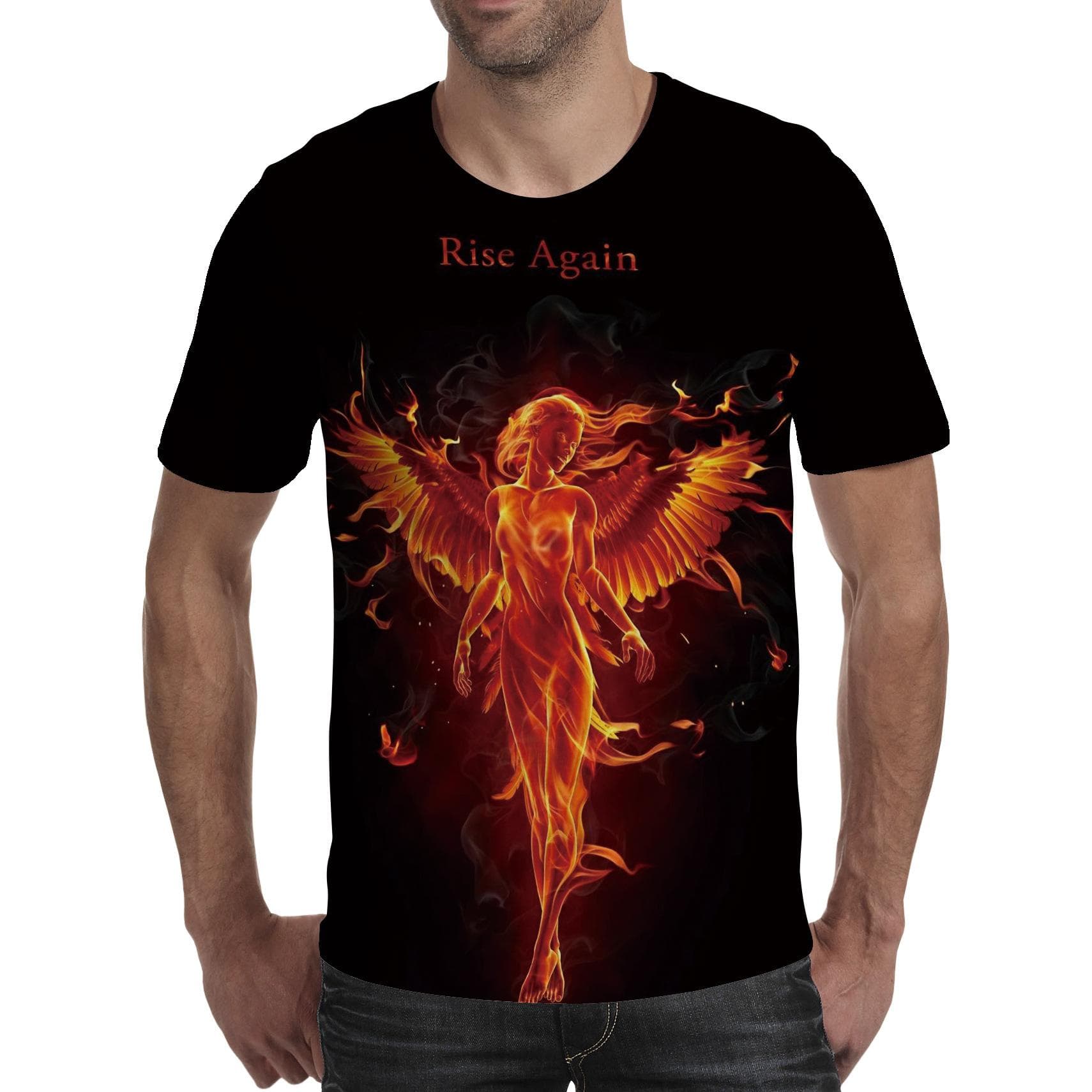 Men T shirt Spirit Anime 3D Fluorescent Angel Print T Shirt Unisex-Adult Hipster 3D T Shirts Street Hip Hop Oversized T-shirt 5XL