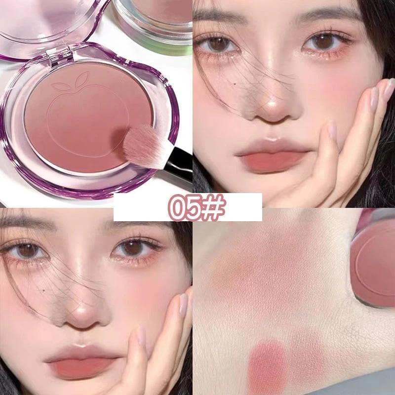 Peach Pink Blusher Matte Cheek Tint Blush Makeup Lasting Brighten Facial Smooth Rouge Powder Cosmetics