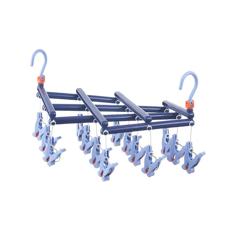 Plastic Folding Multi Head Drying Rack Multi Clips Socks Underwear Hanger Windproof Multifunctional