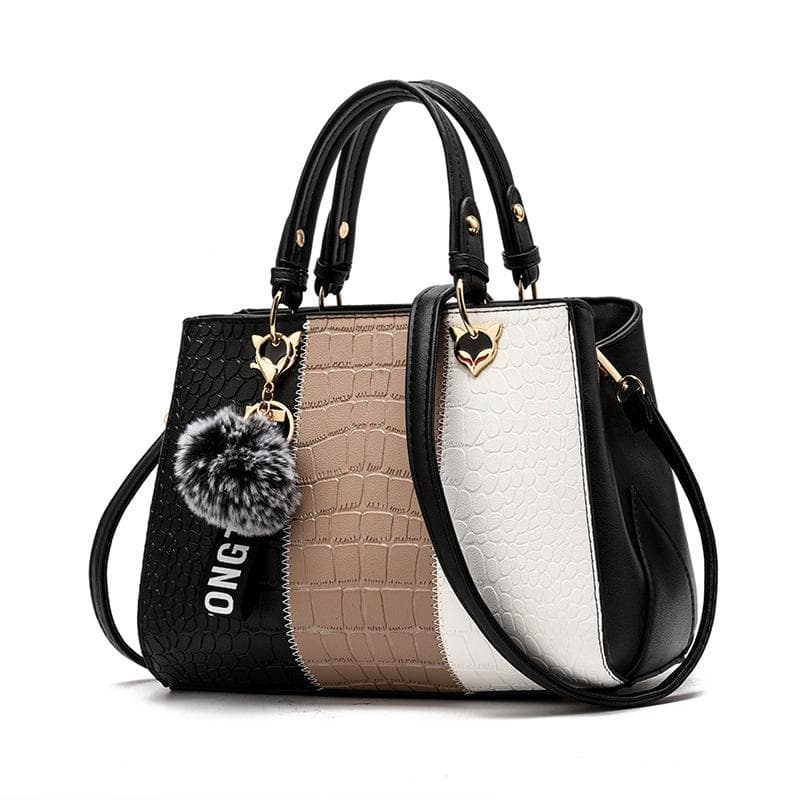 Ladies Atmosphere Elegant Shoulder Handbag Korean Version of Fashion Simple Crossbody Female Bag Stone Grain Contrast Color for Many Occasions 28x14x20cm khaki