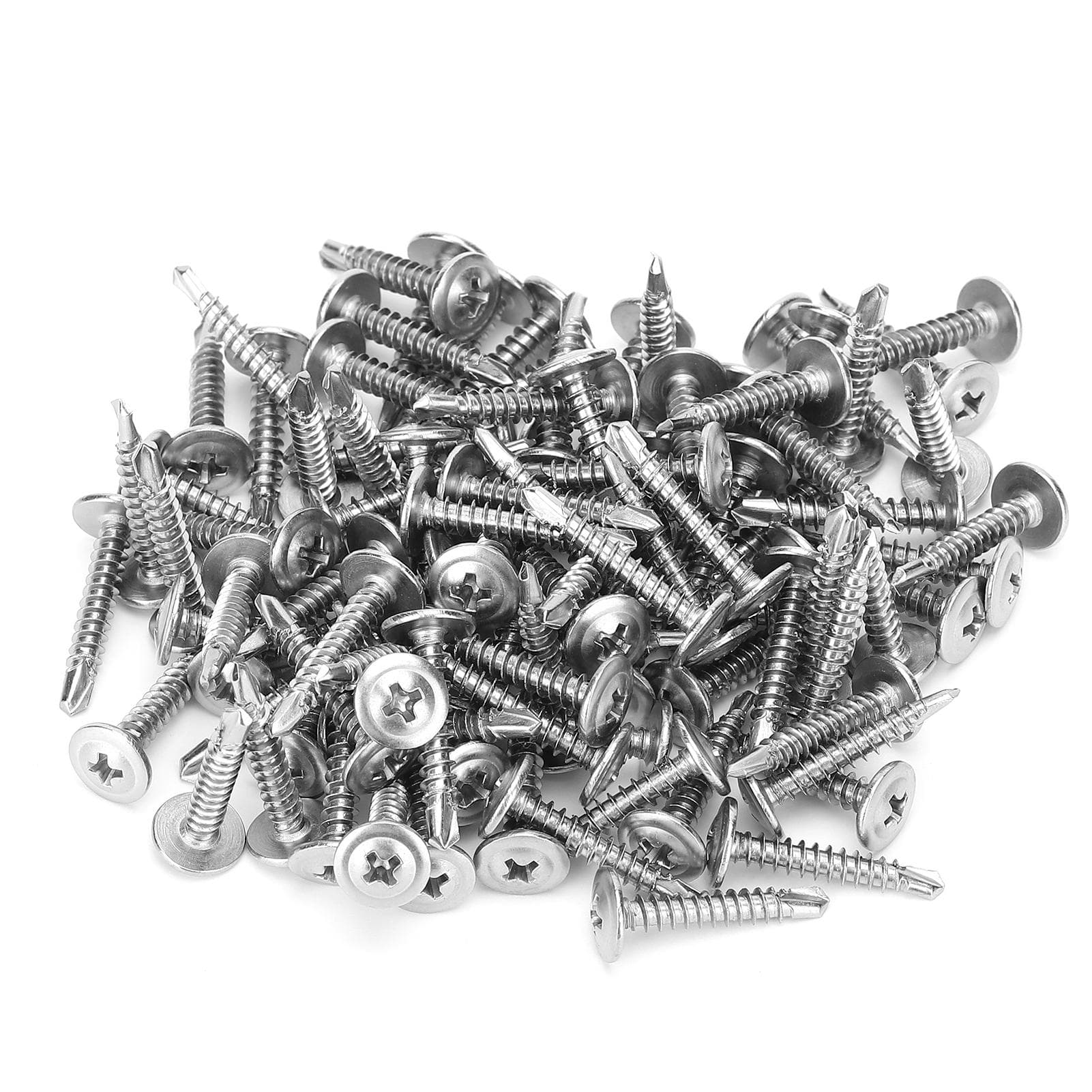 500pcs Self Tapping Screws 410 Stainless Steel M4.2x25mm Screw Crossed Grooves Deep Thread