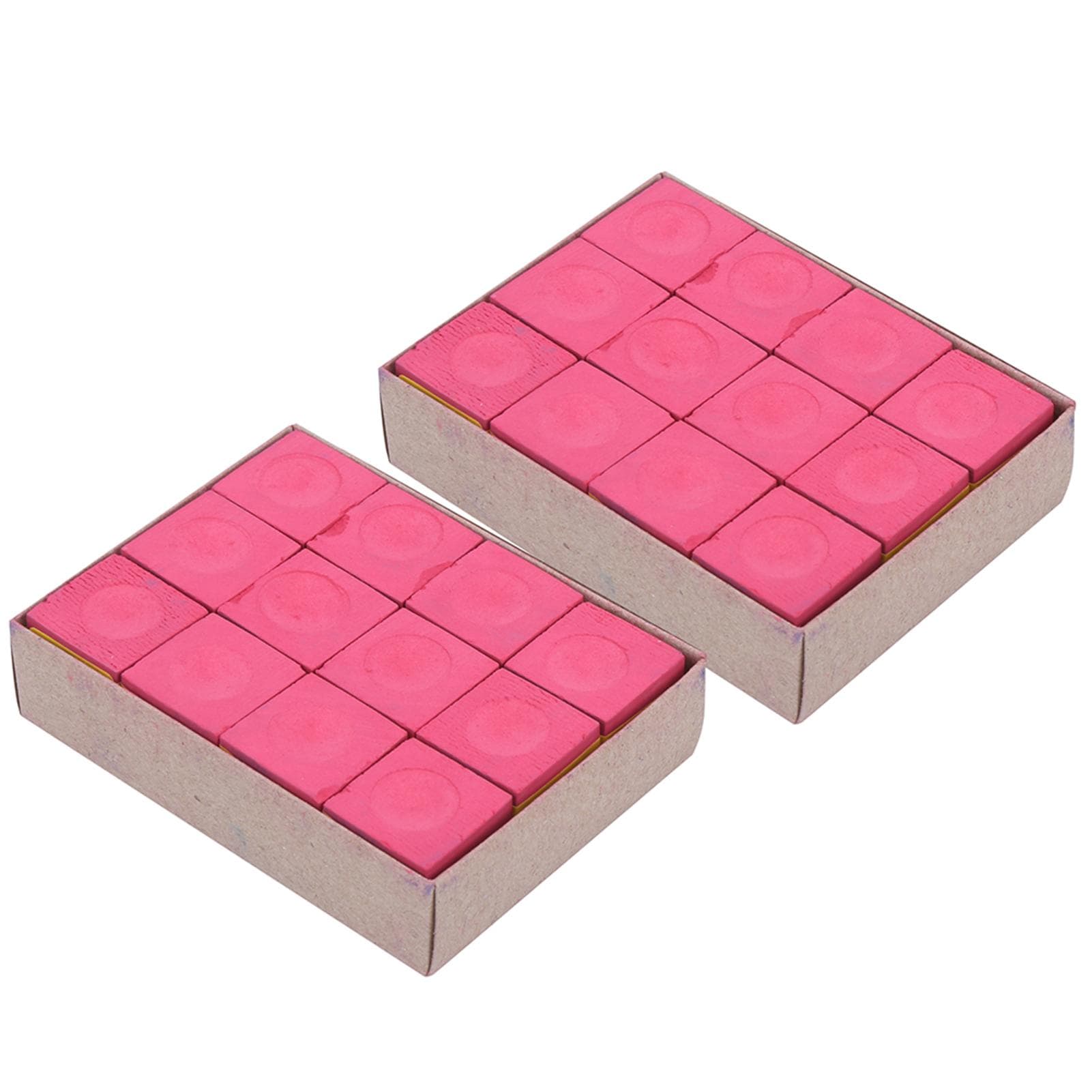 24pcs NoSlip Cue Tip Chalk Billiard Pool Cue Dry Chalk Accessory Cue Stick Chalks(Red )