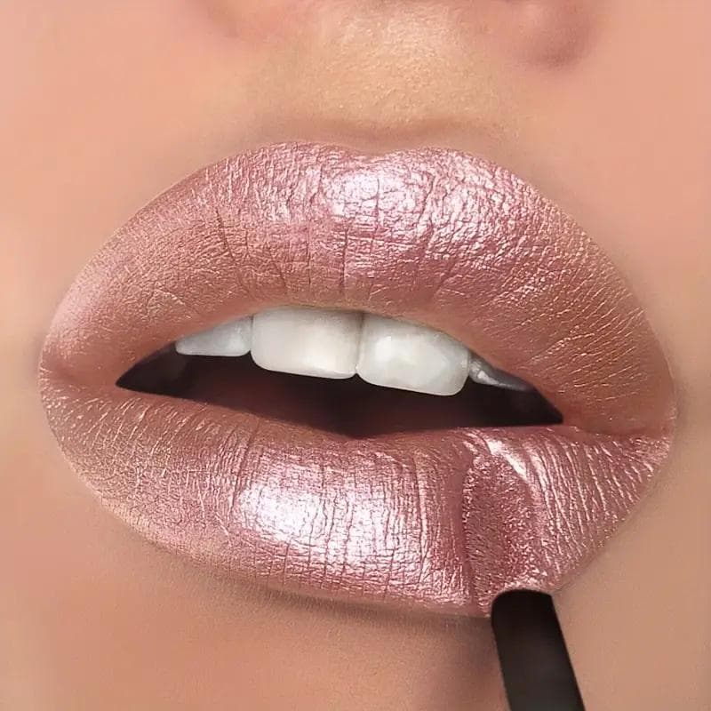 Pearlescent Lipstick Long-lasting Highly Pigmented Lip Gloss Matte Liquid Lip Glaze Non-stick Cup Red Easy To Color Lipstick for Women's Daily Makeup 16#