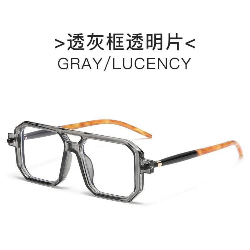 Retro Square Sunglasses Men Women UV400 Double Beam Trendy European American Style Fashion Decorative Eyewear