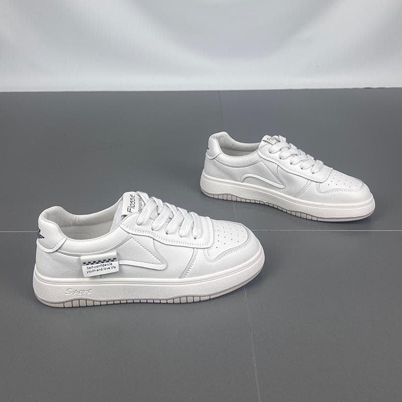 Genuine Soft Leather Flat Shoes Women's Spring New Student Casual All-match White Shoes 40
