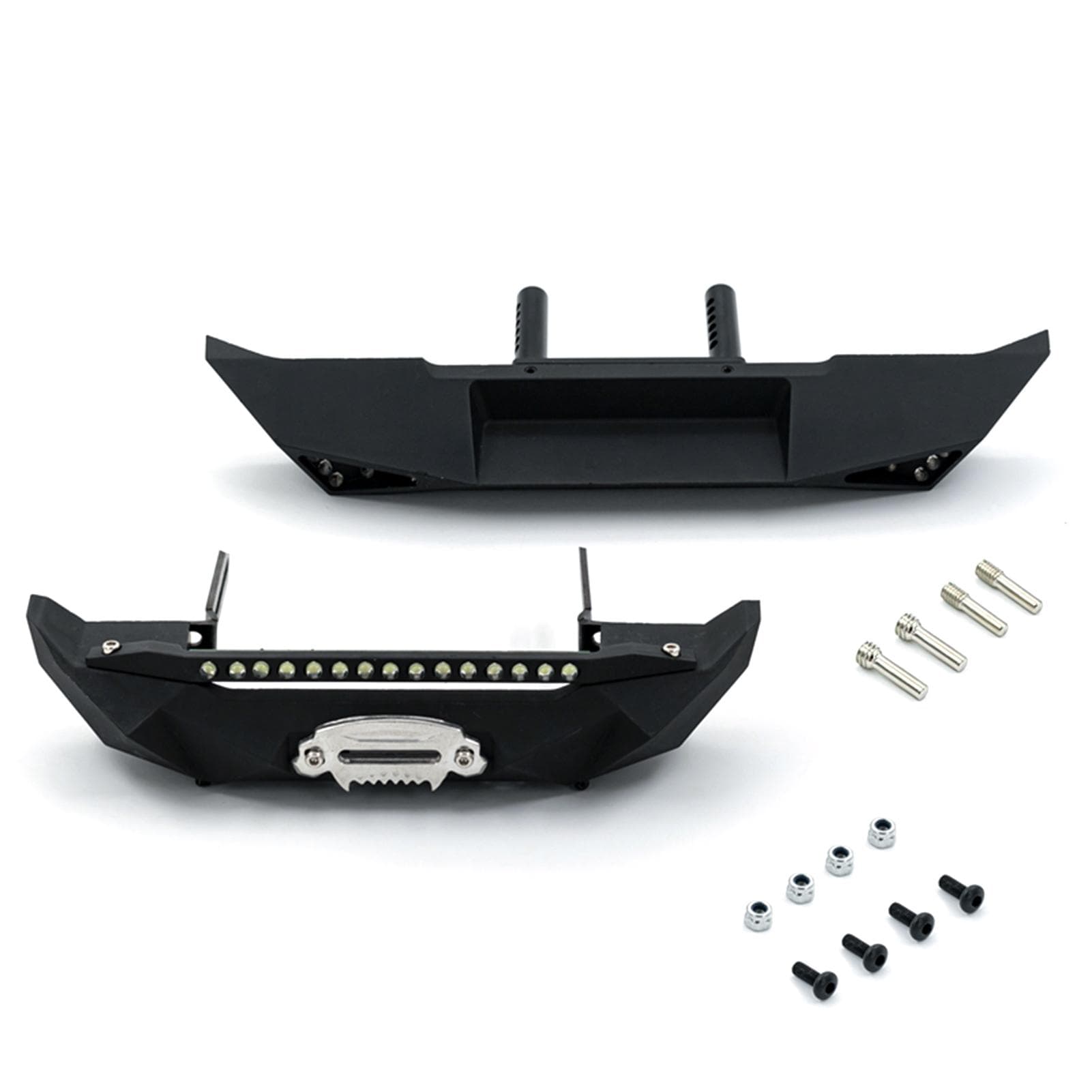 Front Bumper Rear Bumper Sets RC Crawler Bumper Aluminum Alloy Bumper Compatible with 1/10 Traxxas type 3 grey