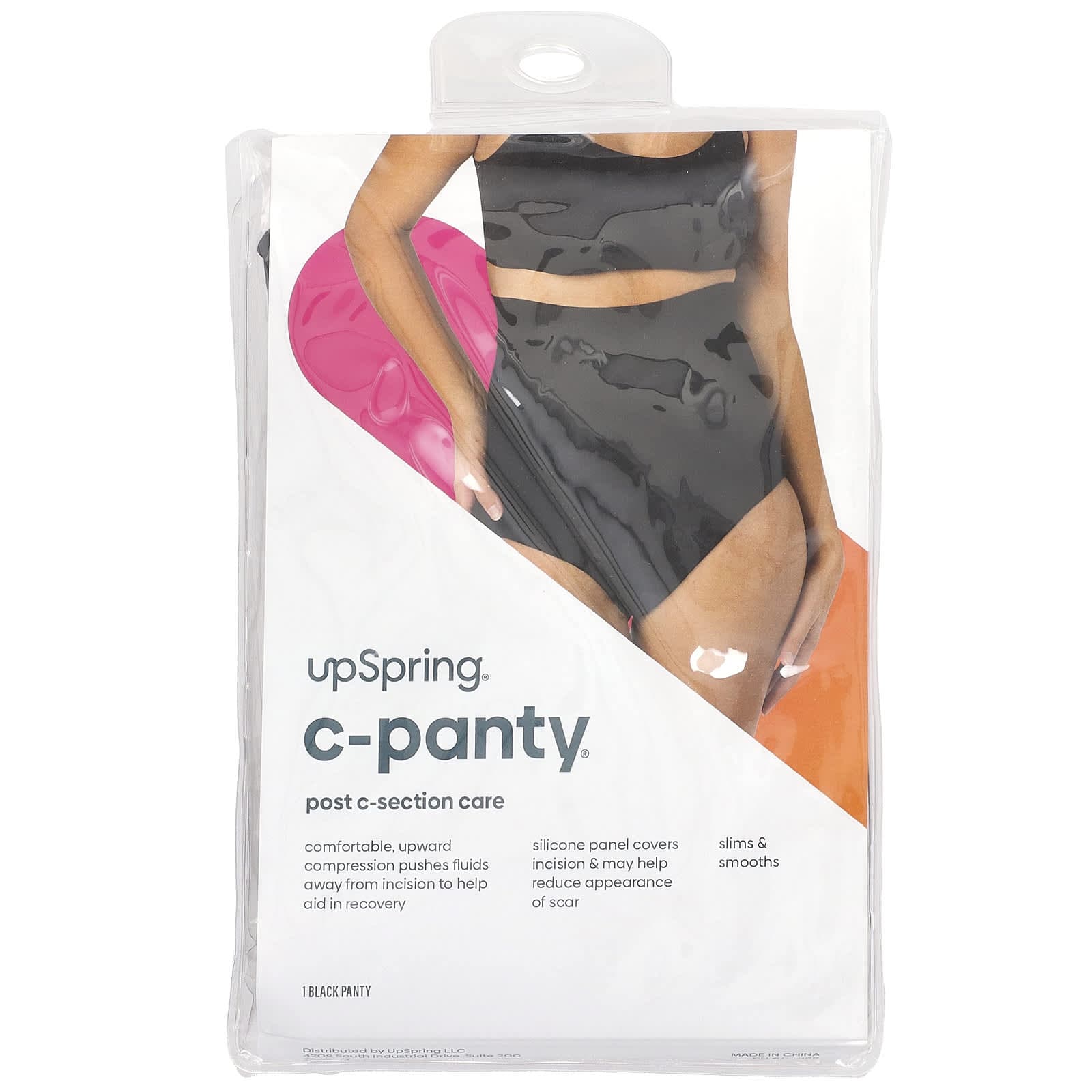 UpSpring, C-Panty, care after cesarean section, small/medium, black, 1 panty