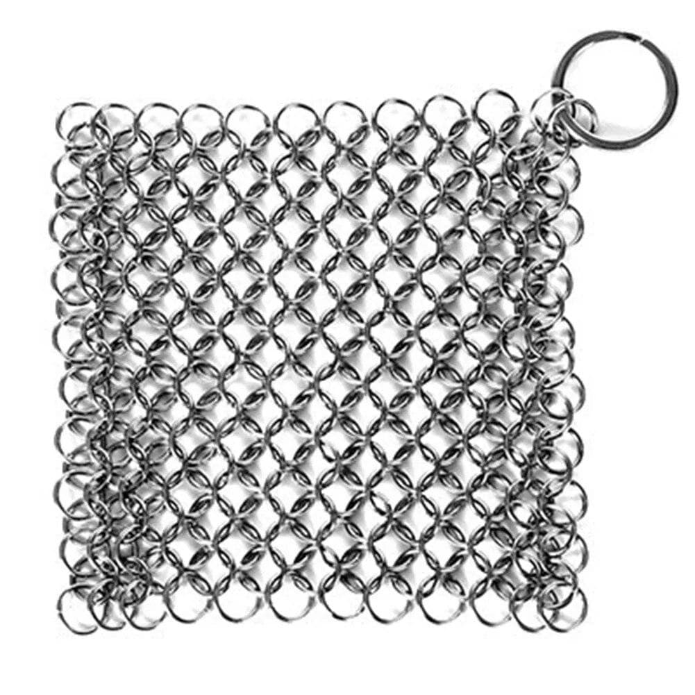 Stainless Steel Cast Iron Cleaner Chain Mail Scrubber Brush Pan Net Home Cookware Kitchen Tool Clean Accessories