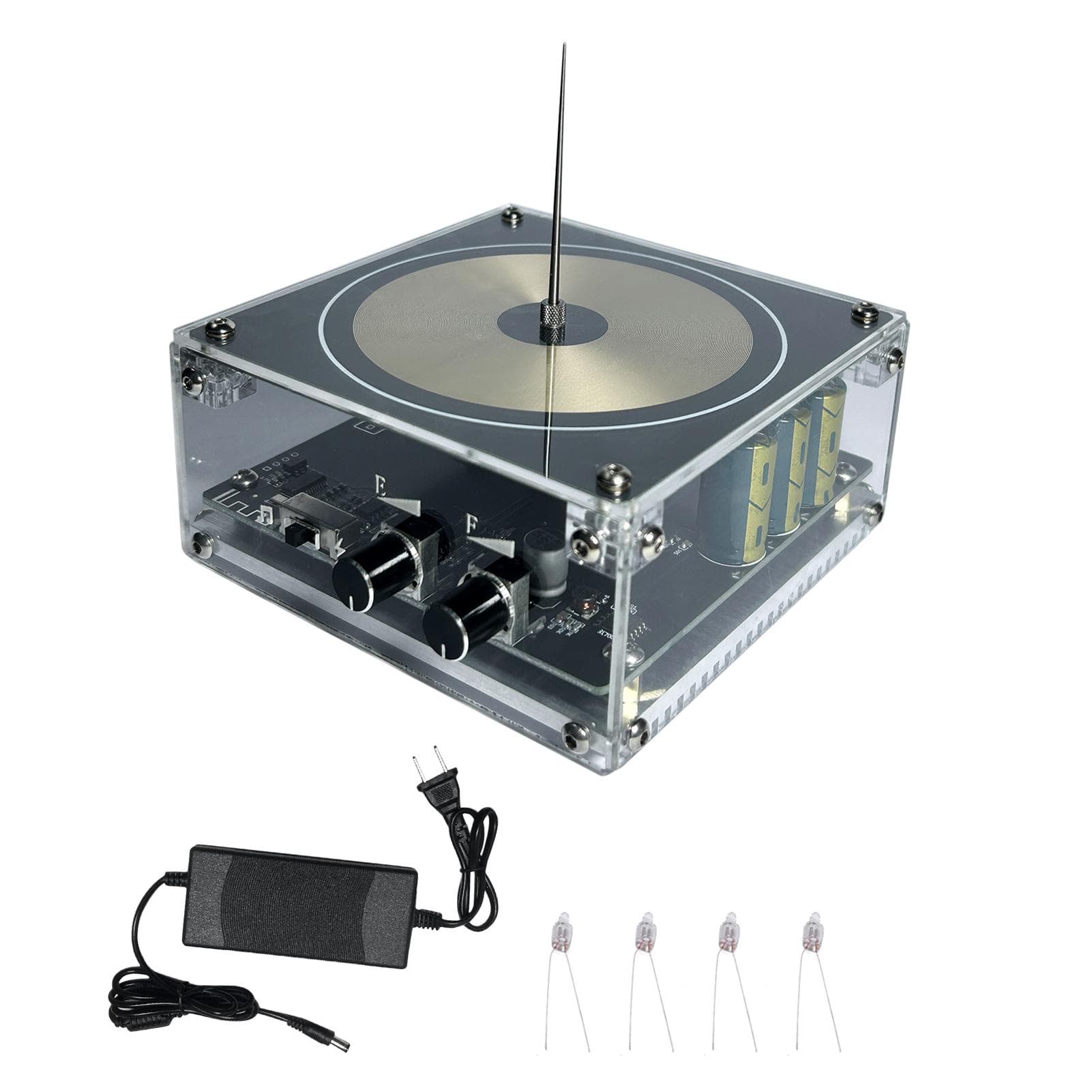 BT Music Arc Plasma Loudspeaker Wireless Transmission Experiment Desktop Toy Model Touchable US Plug gold