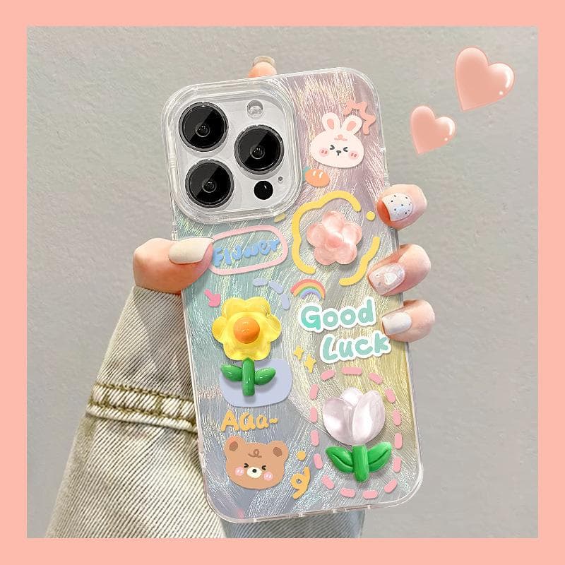 Applicable To Apple 15pro Mobile Phone Case Iphone14 Gradient Frog Flower Doll 13 Feather Yarn Laser 12 Cute Girl iPhone SE (2nd Generation)